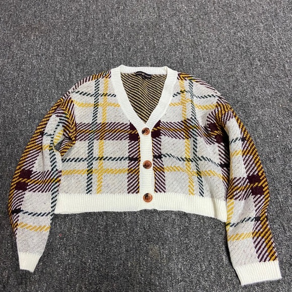 Plaid Button Up Sweater